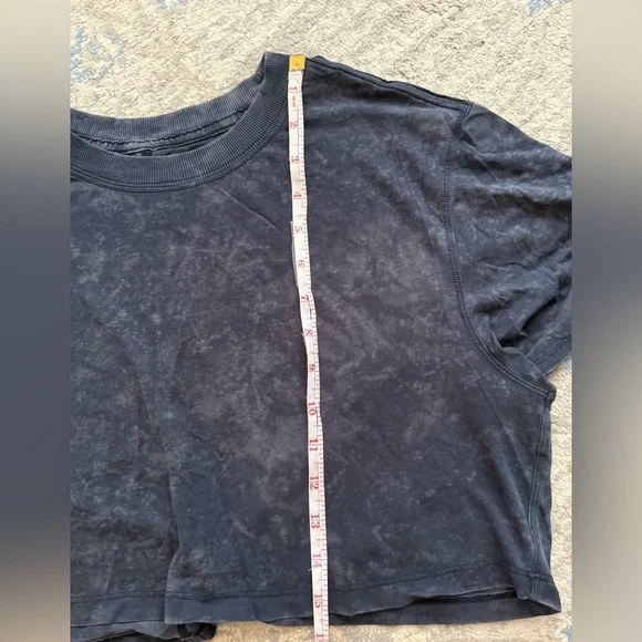 Lululemon All Yours Crop Tee *Wash Cloudy Wash True Navy - Picture 8 of 9